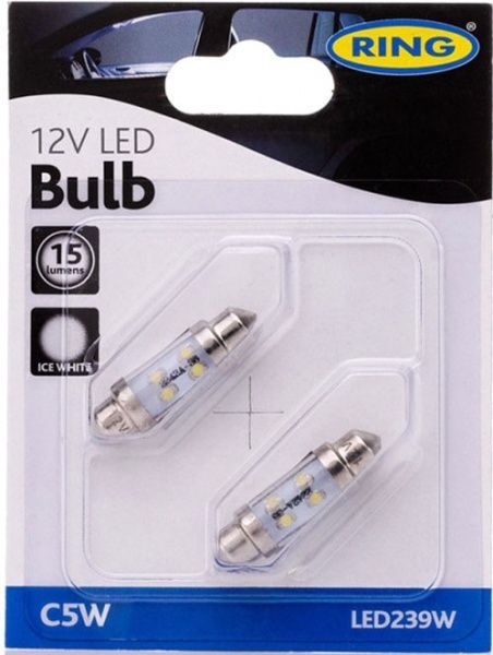 Лампа ксенонова RinG (LED239W) C5W SV8.5 12 В 0,05 Вт 2 шт 4000