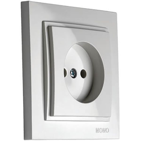 Розетка без заземлення Mono Despina без шторок без кришки сріблястий 102-212122-116