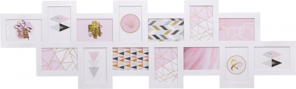 Фотоколлаж Grand 118,1х36х1,8 см 14 фото 10x15 см белый 