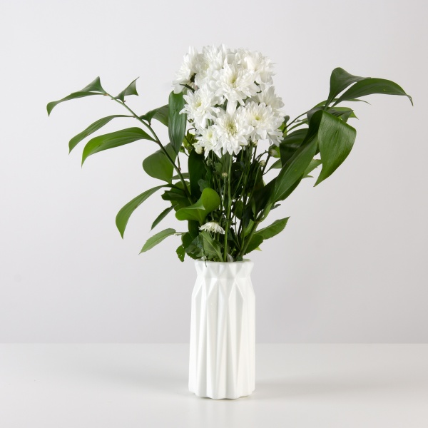 Ваза пластиковая MVM DH-FLOWERS-01 WHITE 18 см 