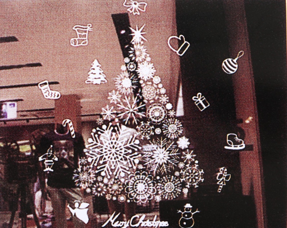 Наклейка на стекло новогодняя 4 вида в ассортименте WNSK-60 45x60 см