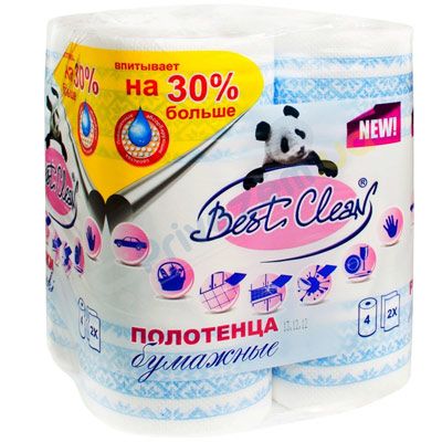 Полотенца бумажные Вest Clean с рисунком 4 шт