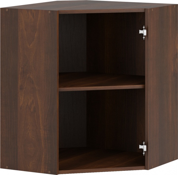 Шкаф верхний угловой 600x720x600 мм орех темный 