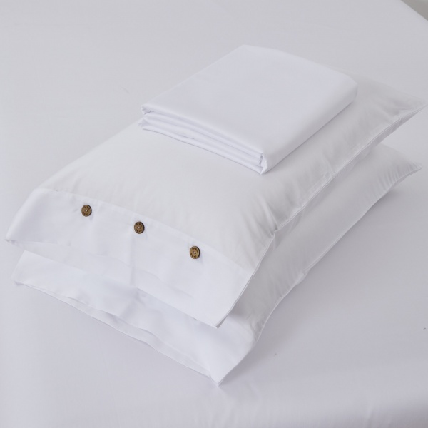 Комплект постільної білизни Solid сімейний однотонний білий La Nuit 