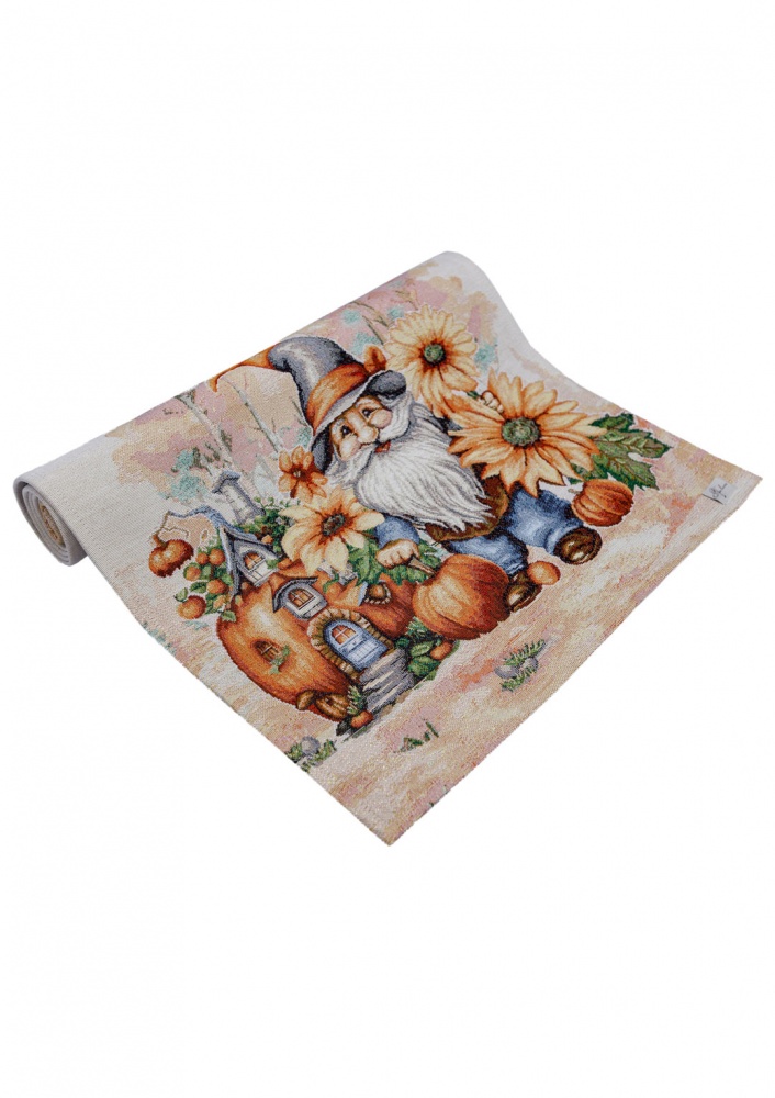 Дорожка (раннер) Тыквенные гномы 40x140 см бежево-желтый Прованс