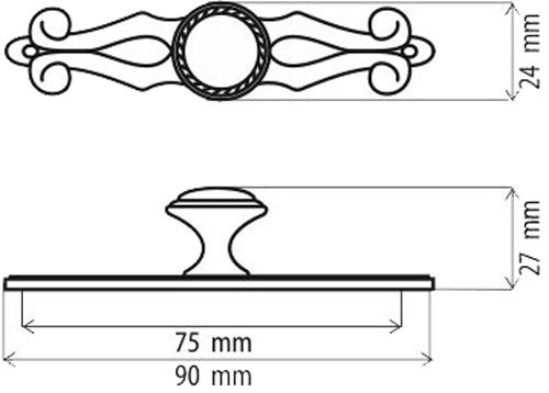 Меблева ручка DGG 36 DSD 36 G4 стара бронза DC