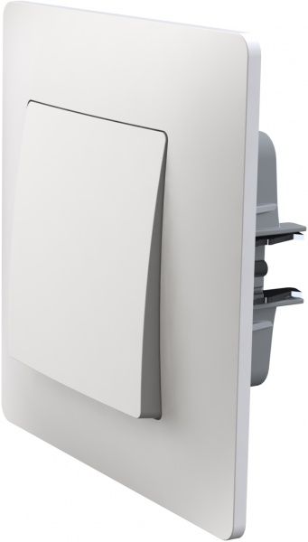 Переключатель проходной одноклавишный Plank Electrotechnic Classic/Nordic без подсветки 10 А 250В белый PLK0211031