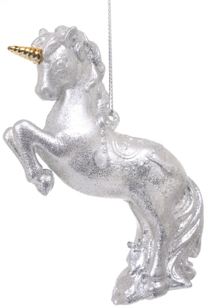 Підвіска Єдиноріг 2 6х12х3 см срібний