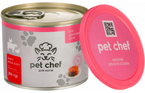 Паштет для взрослых котов Pet Chef мясное ассорти 200 г