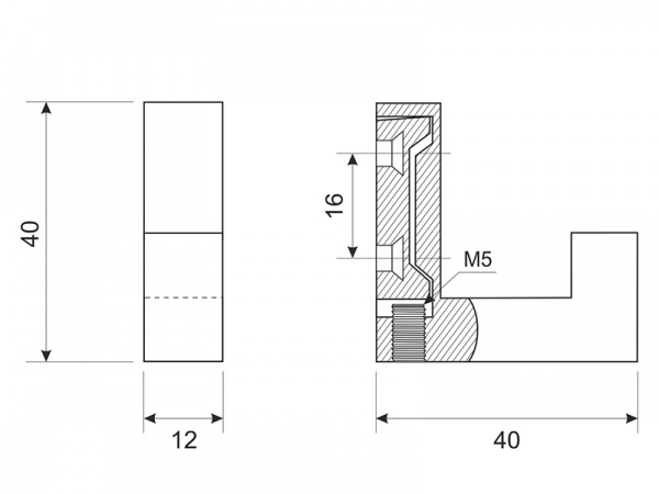 Гачок меблевий DC WL 01 BLK чорний