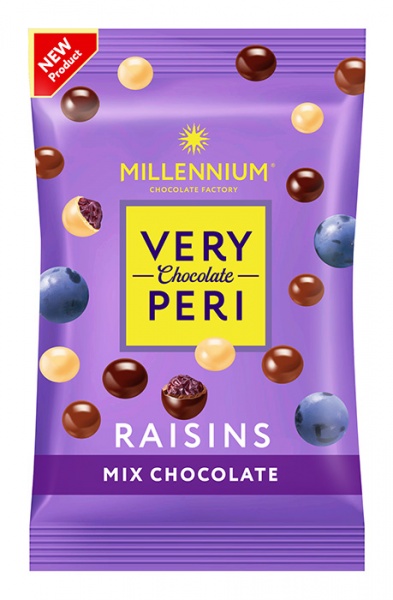 Драже Millennium изюм в черном, белом и молочном шоколаде 100 г (Very Peri) 