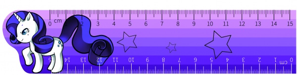 Линейка Единорог звездочка 15 см
