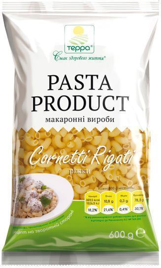 Макарони Терра Ріжки 600 г 