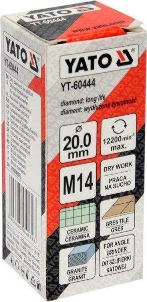 Коронка алмазная YATO М14 YT-60444