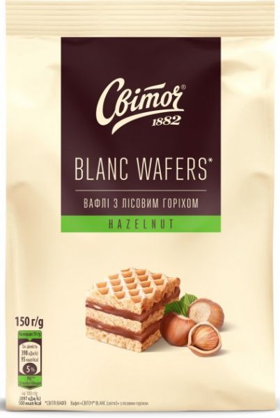 Вафли Світоч BLANC с лесным орехом (7613287056856) 150 г 