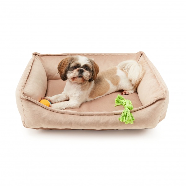 Лежак PETBED Velor Комфорт L 90x60x25 см бежевый