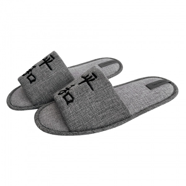 Тапки домашние чоловічі HS-VL з вишивкою рогожка 9286 р.44/45 светло-серый 