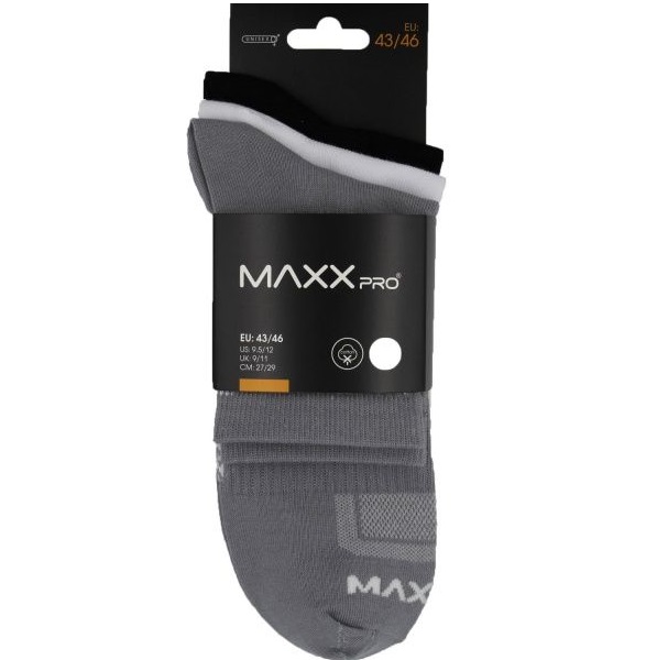 Шкарпетки MaxxPro 1666 3 пари чорно-сіро-білий р.43-46