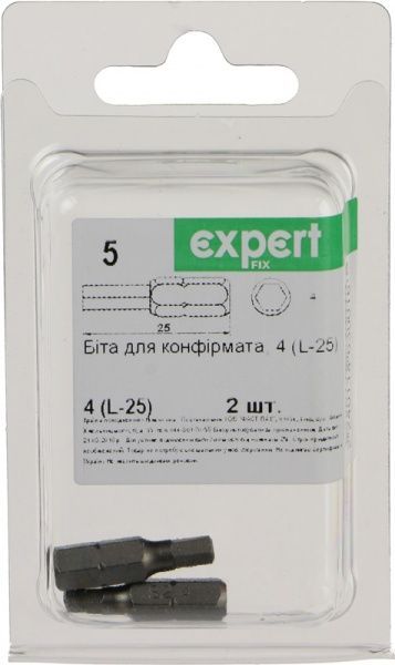 Біта Expert Fix HEX 4x25 мм 2 шт. 40114630