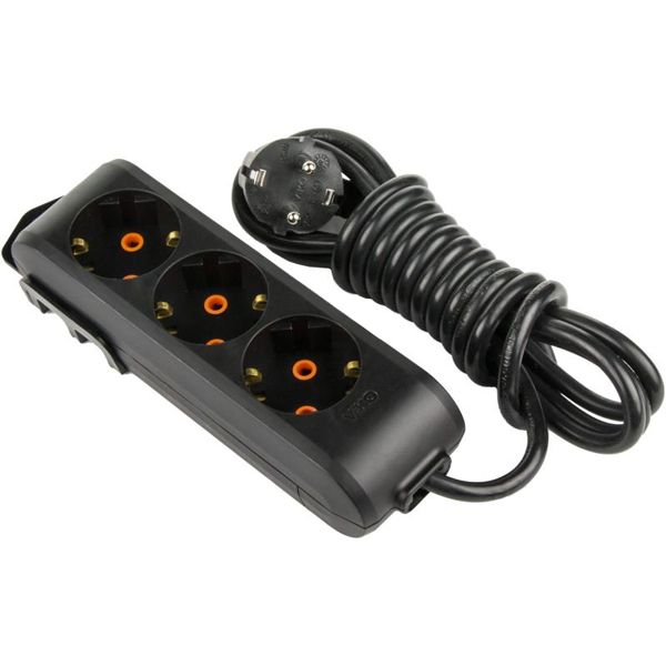 Удлинитель Viko MultiLet с заземлением 3 гнезда 3 м черный