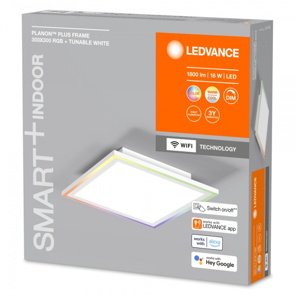Світильник стельовий Ledvance Smart Wi-Fi Planon RGB 30x30 см 18 Вт білий 3000-6500 К 