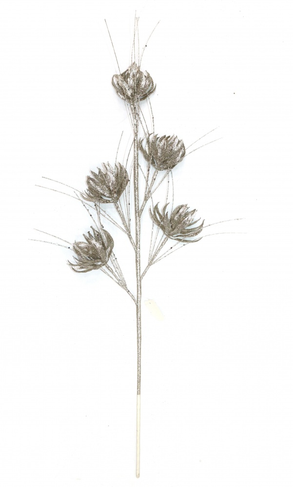 Гілочка декоративна з квітками і вусиками в асортименті 3 кольори 78 см TG238001