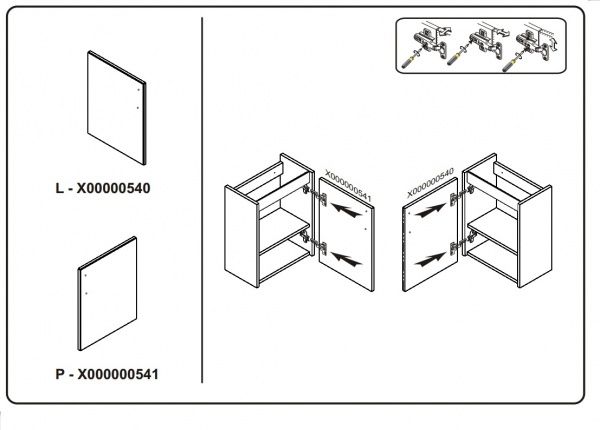 Дверцята Ravak Chrome SD 400 L білі X000000540
