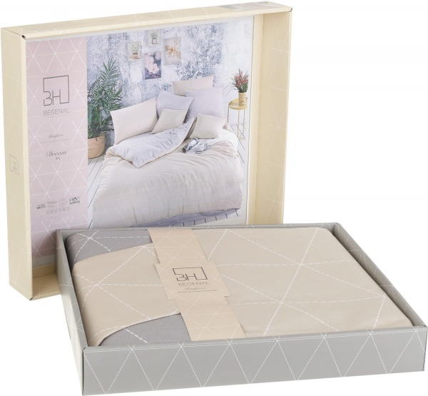 Комплект постільної білизни Rhomb 2 140 TC бежевий La Nuit 