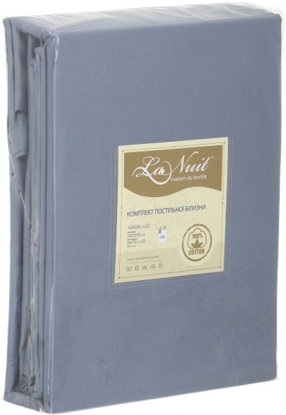 Комплект постельного белья Solid семейный темно-серый La Nuit 