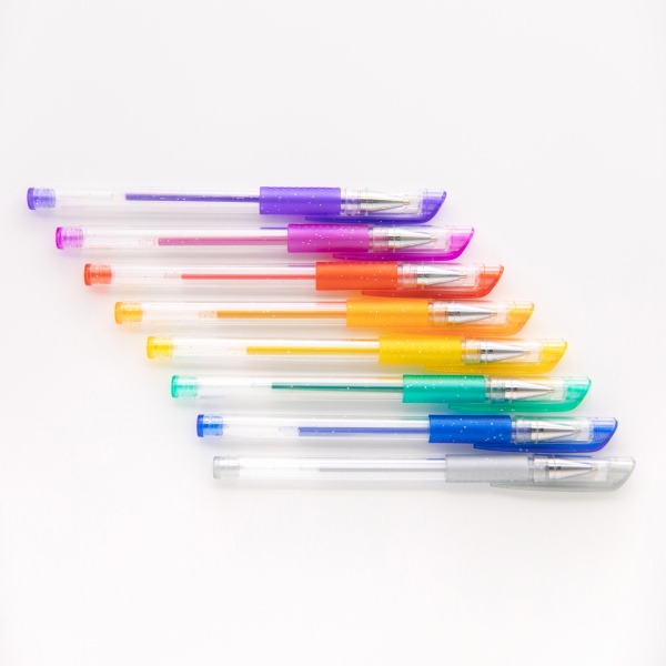 Набор ручек гелевых Malevaro Glitter 8 цветов 0,5 мм 