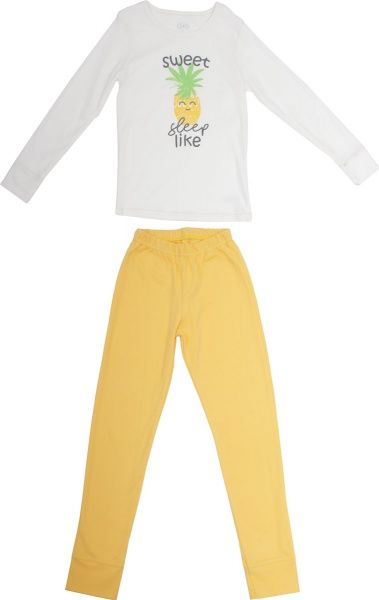 Піжама для дівчаток Фламінго р.140 молочний із жовтим 247-212 