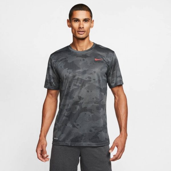 Футболка Nike M NK DRY LEG TEE CAMO AOP CK4252-069 M темно-сірий