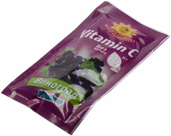 Драже Вкусное здоровье Vitamin C 15 г виноградный 