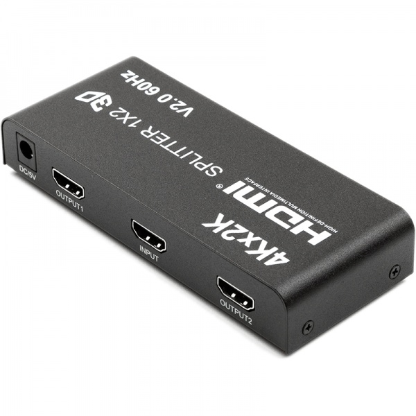 Сплітер PowerPlant HDMI 1x2 V2.0 3D 4K/60hz (HDSP2-V2.0) чорний (CA912476) 
