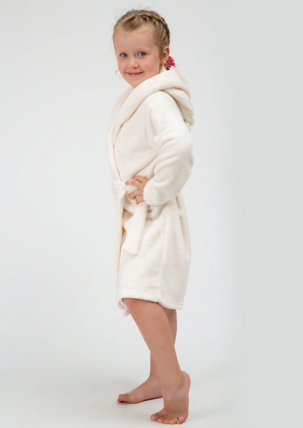 Халат детский для девочки Roksana Ушки №0051/90003 р.134-140 белый молочный 