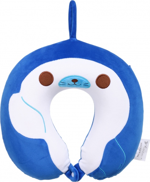 Подушка дорожня Тюлень 30х30 см синій із білим Luna