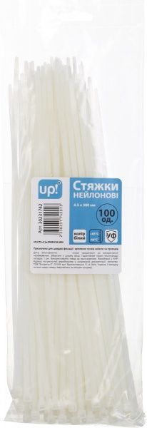 Стяжка кабельная UP! (Underprice) 4.5х300 мм 100 шт. белый 