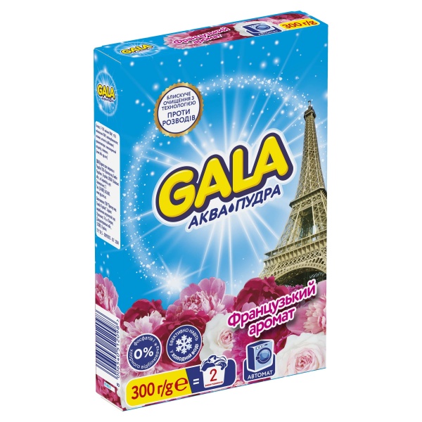 Стиральный порошок для машинной стирки Gala Аква-Пудра Французский аромат 0,3 кг 
