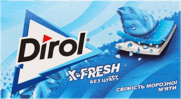 Жувальна гумка Dirol Х-Fresh Свіжість морозної м'яти (13,5 г) 