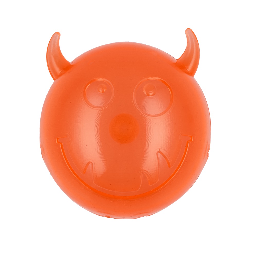 М'яч AnimAll Чортик з пискавкою 75 мм помаранчевий