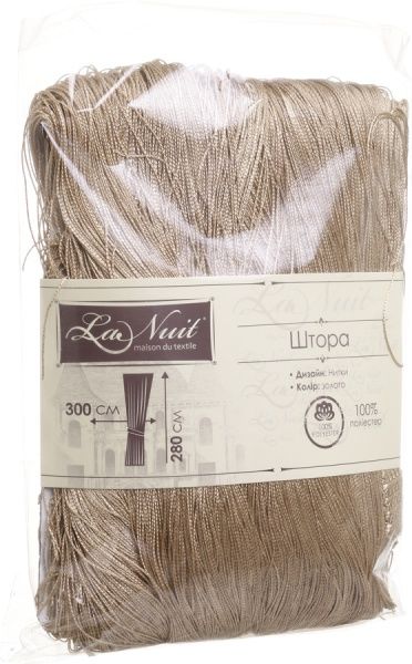 Штора Нитки 300x280 см золото UP! (Underprice)