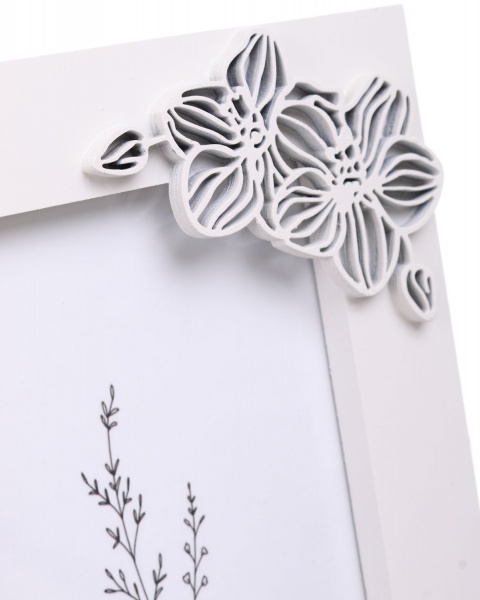 Рамка для фото FLOWERS МДФ 1 фото 10x15 см срібний 