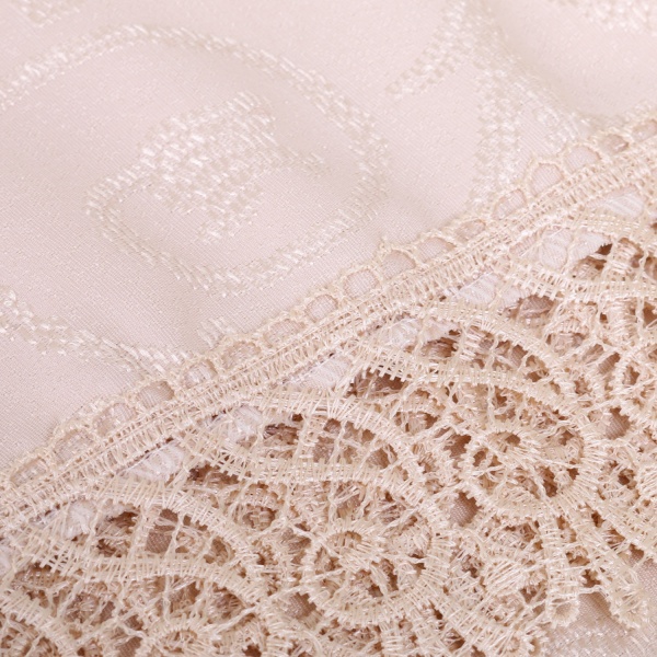 Скатерть с гипюром KDK прямоугольная 160x220 см бежевый Karna 