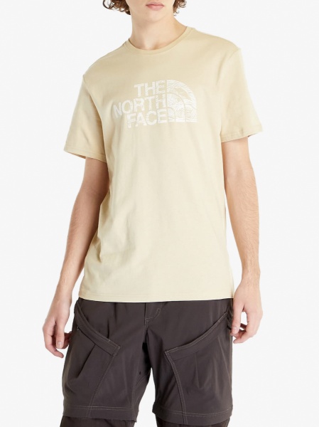 Футболка THE NORTH FACE M S/S WOODCUT DOME TEE NF0A827H3X41 р.S бежевий