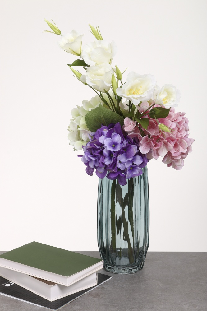 Ваза стеклянная Valley 28 см зеленая прозрачная JY-23DFX703B