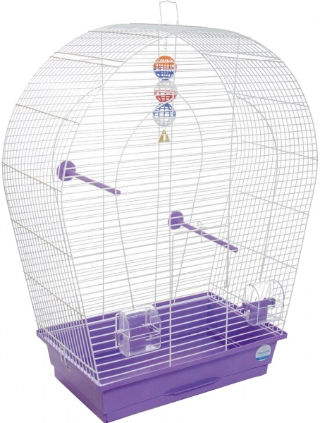 Клетка Природа Арка Большая для птиц 44х27х75 белая/фиолетовая PR241506 