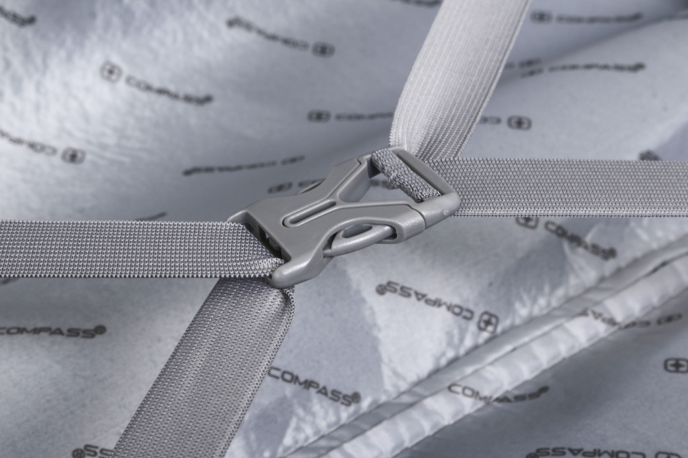 Валіза Compass №XY012 L блакитний із білим 69x47x29 см