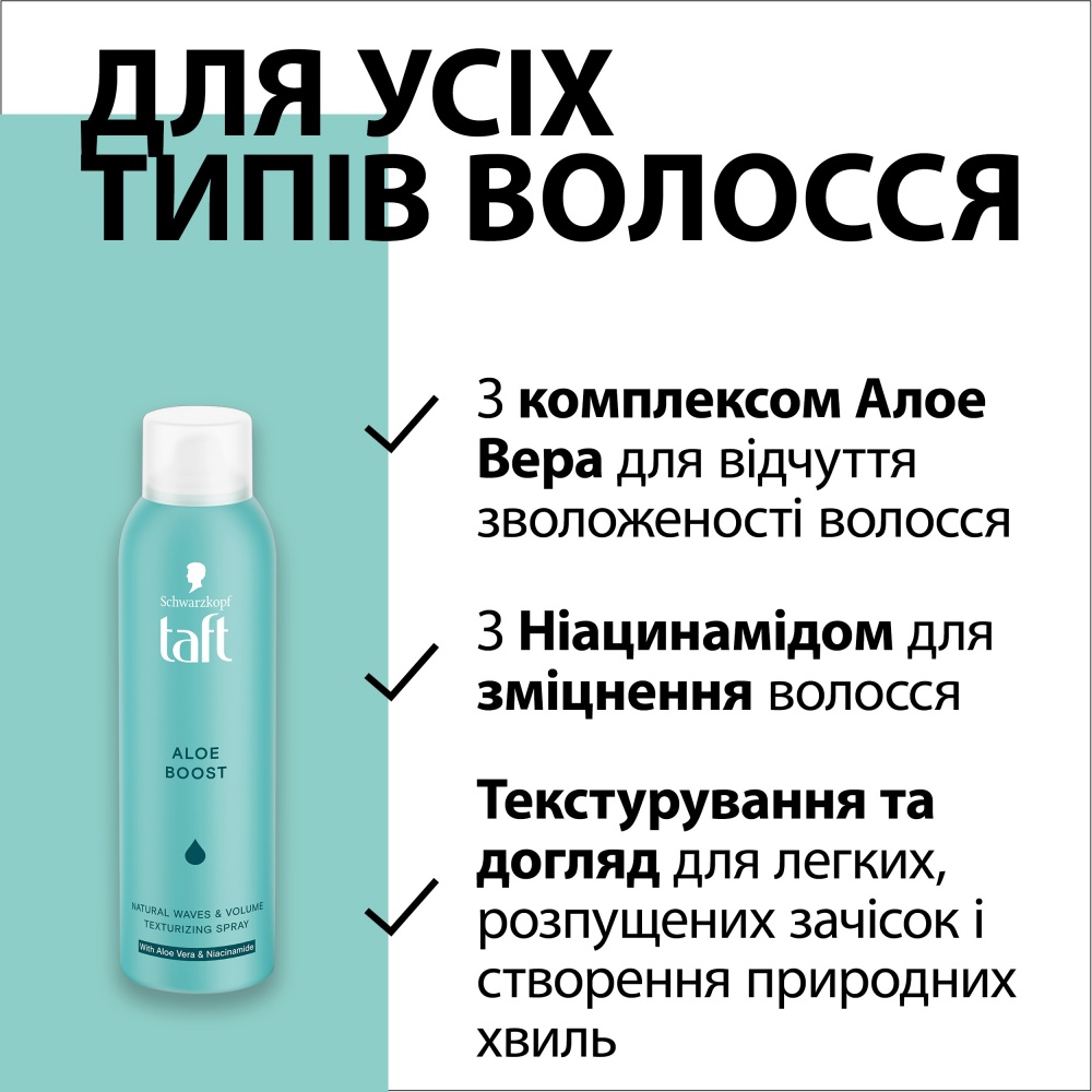 Спрей для волос TAFT текстурующий Aloe Boost 150 мл