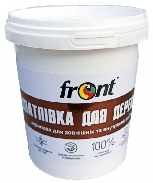 Шпаклевка акриловая по дереву Front белый 900 мл
