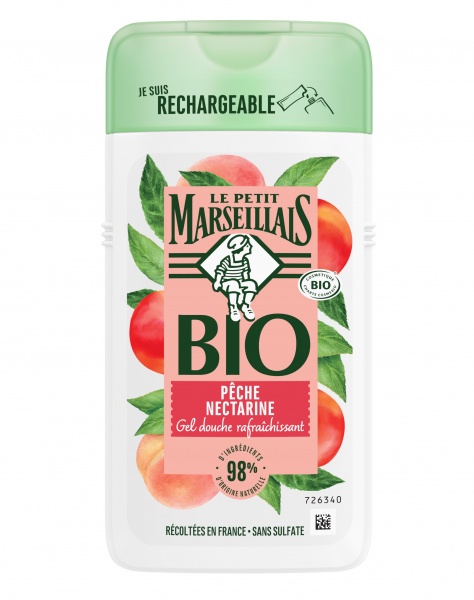 Гель для душа Le Petit Marseillais BIO Белый персик и нектарин 250 мл